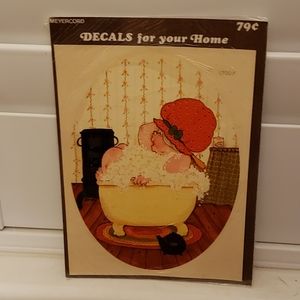 Vintage Meyercord Decal - Granny in Bubble Bath - #1700-F